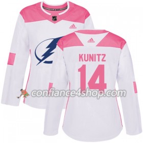Adidas Maillot de Hockey Tampa Bay Lightning Chris Kunitz 14 2017-2018 Blanc Rose Fashion Authentic - Femme